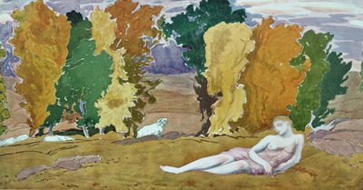 Daphnis and Chloe作の装飾パネルのデザイン、1912年 作： Leon Bakst